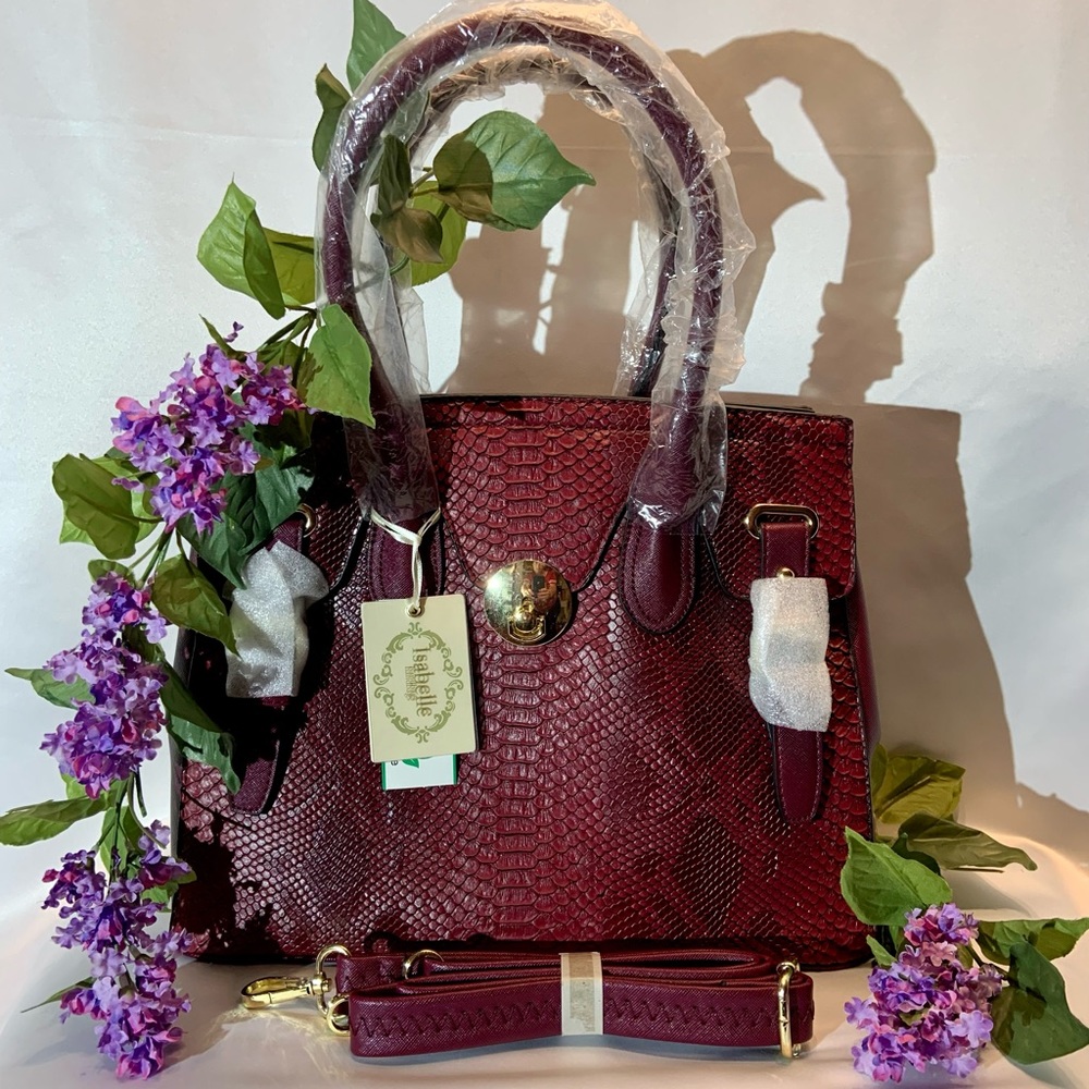 NWT Isabelle Vegan snakeskin embossed bag